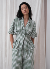 Camisera Gaviota Cuadros Verde